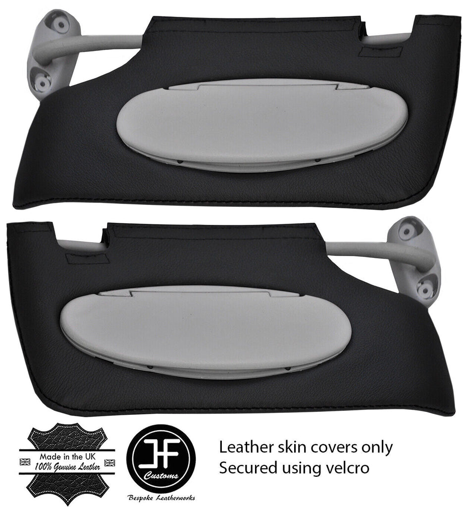 BLACK STITCH FITS BMW MINI R50 R53 ONE COOPER S 01-03 2X SUN VISORS COVERS