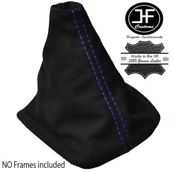 PURPLE STITCHING MANUAL SUEDE SKIN GEAR GAITER FITS VW GOLF MK4 BORA 1998-2005