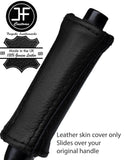 BLACK & BLACK STRIPE LEATHER HANDBRAKE HANDLE COVER FOR FIAT SEICENTO 1998-2004