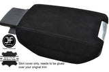 BLACK STITCHING REAL SUEDE ARMREST LID COVER FITS PORSCHE CAYENNE 92A 2011-2016