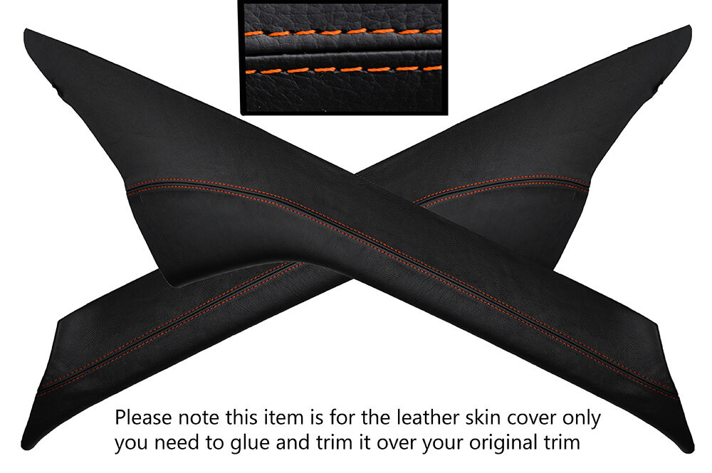 ORANGE STITCH 2X A POST PILLARS SKIN COVERS FITS MERCEDES SPRINTER W906 06-14