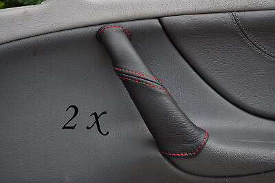 RED STITCH FITS MERCEDES CLK W208 97-02 2X DOOR HANDLE LEATHER COVERS CUSTOM NEW