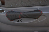 red stitch FITS HYUNDAI ACCENT 2000-2003 2X LEATHER DOOR HANDLE COVERS