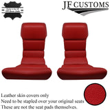 D RED ITALIAN LEATHER 2X REAR SEAT INSERT COVERS FITS PORSCHE 928 77-95