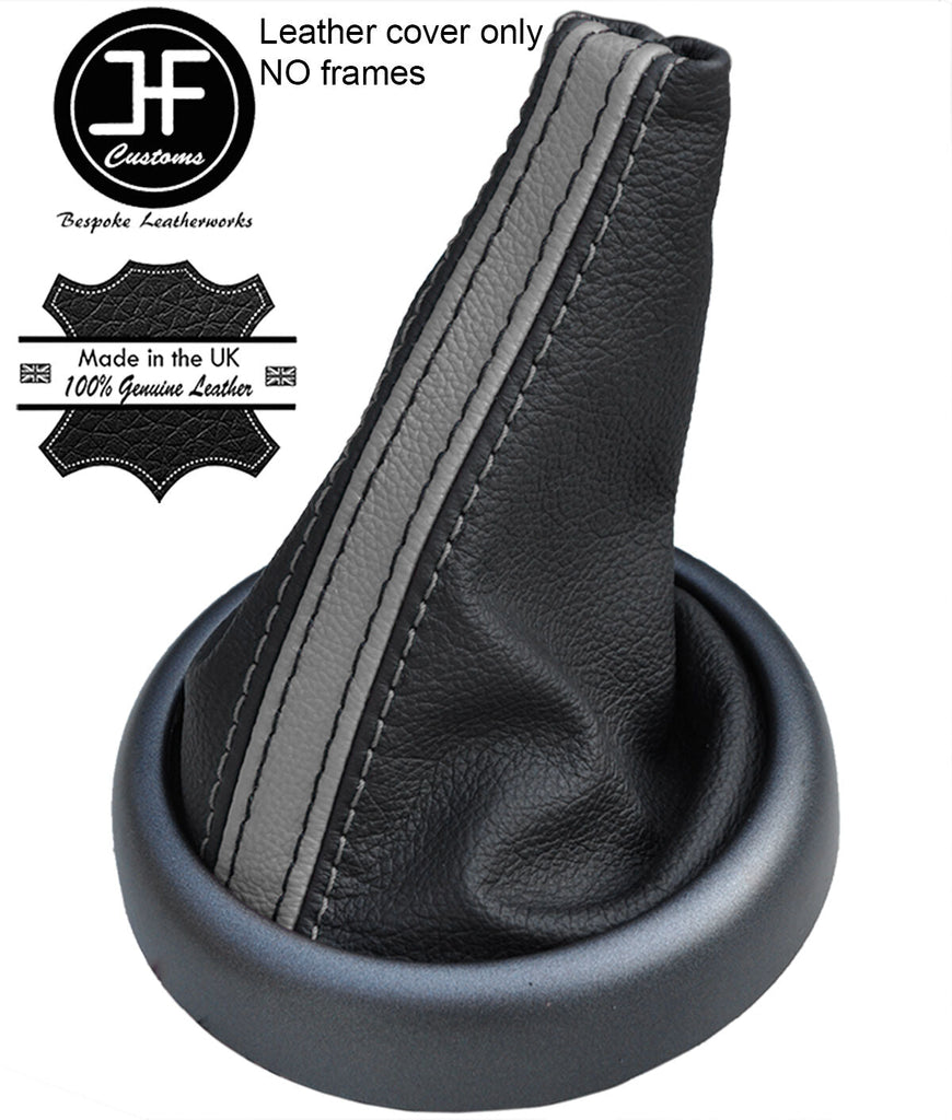 BLACK GREY STRIPE TOP GRAIN LEATHER GEAR GAITER FOR BMW MINI R50 R52 R53 01-06