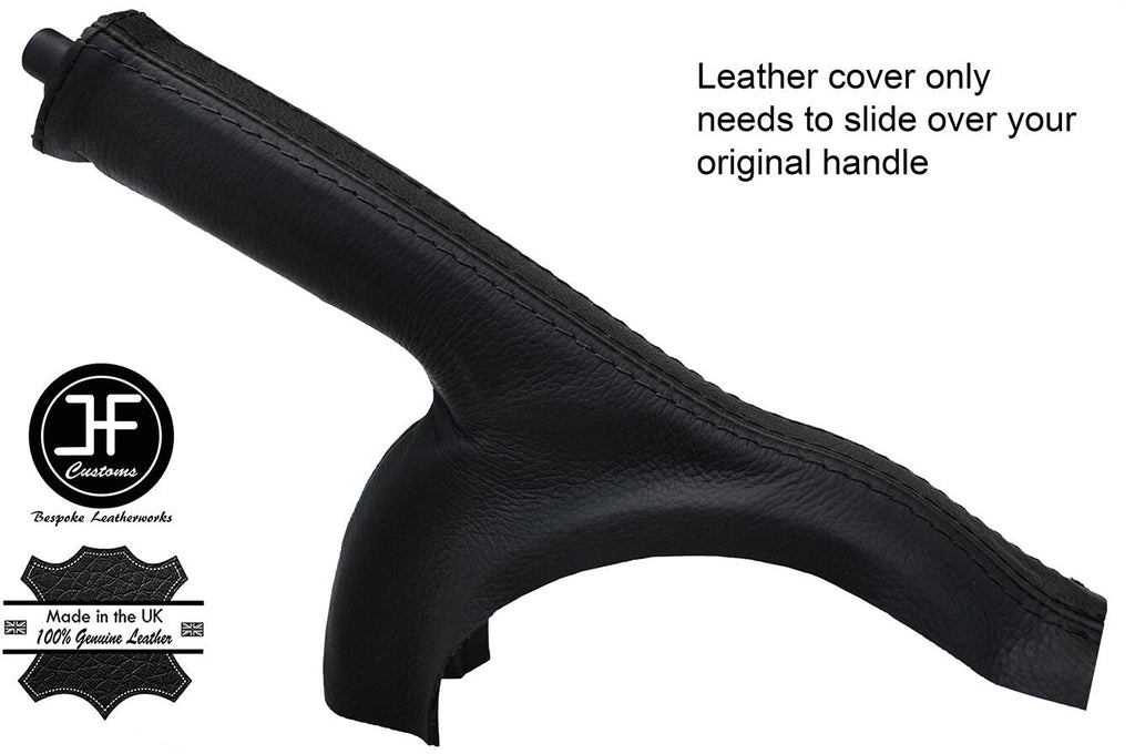 BLACK LEATHER HANDBRAKE GAITER FOR TOYOTA AYGO CITROEN C1 PEUGEOT 108 14-16