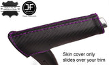 PURPLE STITCH CARBON FIBER VINYL HANDBRAKE HANDLE COVER FITS AUDI A3 8P 04-12