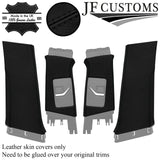 BLACK STITCH 4X LOWER UPPER B PILLAR COVER FOR VAUXHALL INSIGNIA G09 MK1 08-17
