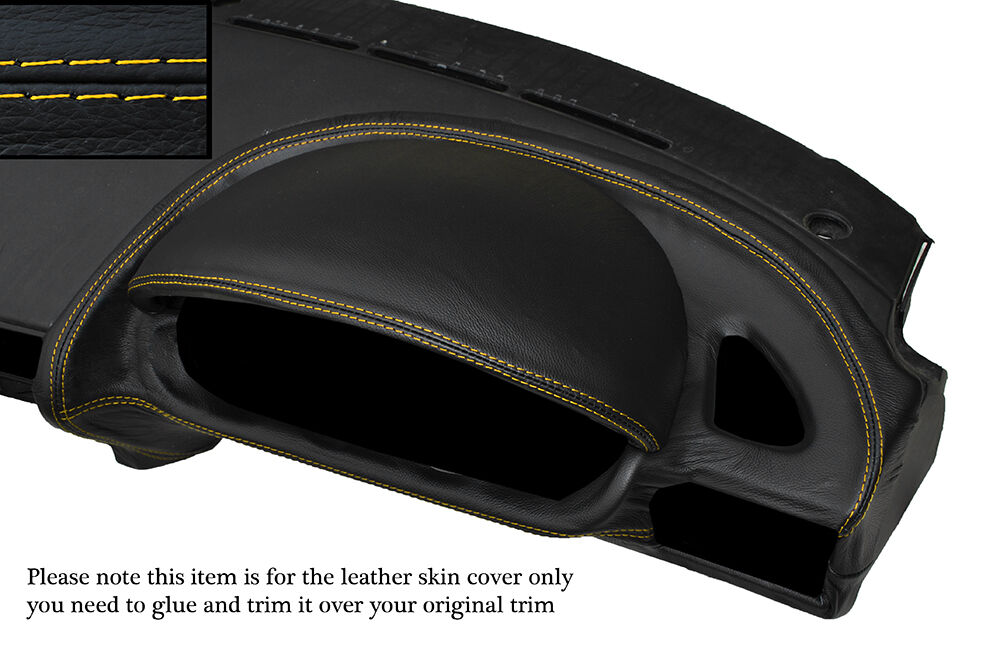 YELLOW STITCH DRIVER SIDE SPEEDO DASH TRIM LEATHER SKIN COVER FITS BMW Z3 95-03