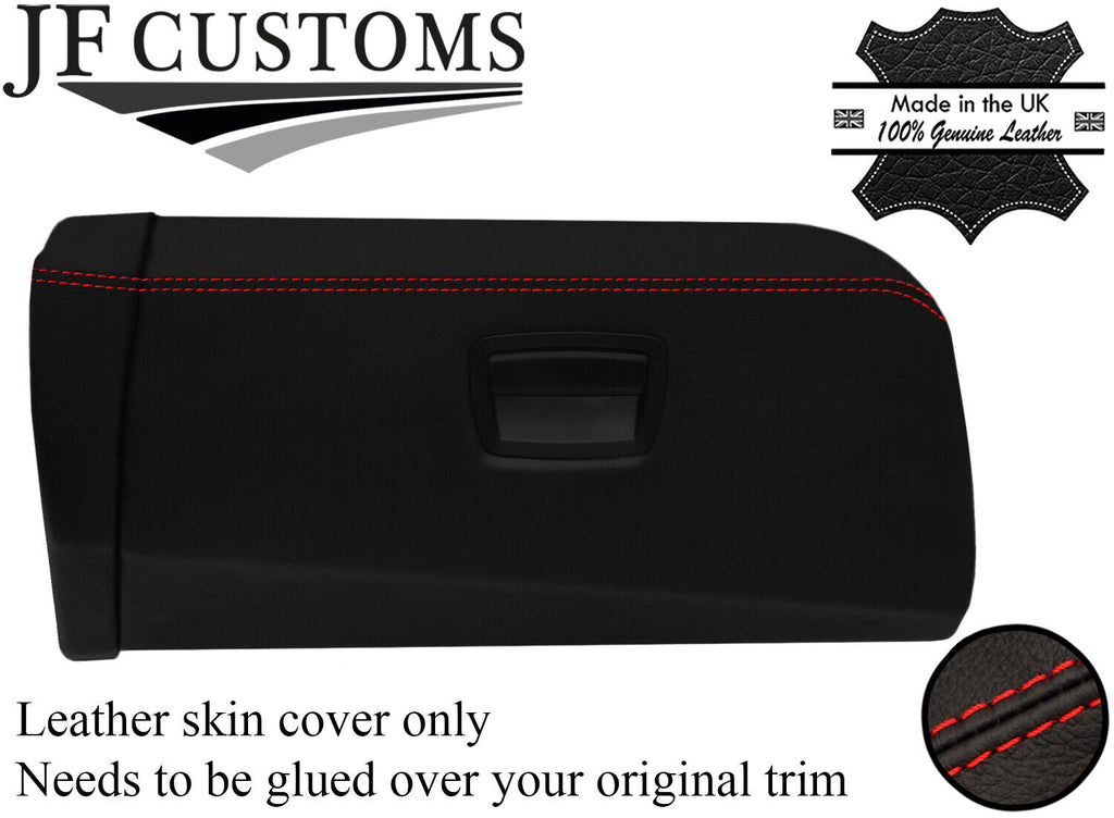 RED  STITCH GLOVE BOX LID TRIM LEATHER COVERS FOR BMW 6 F12 F13 F06 11-18