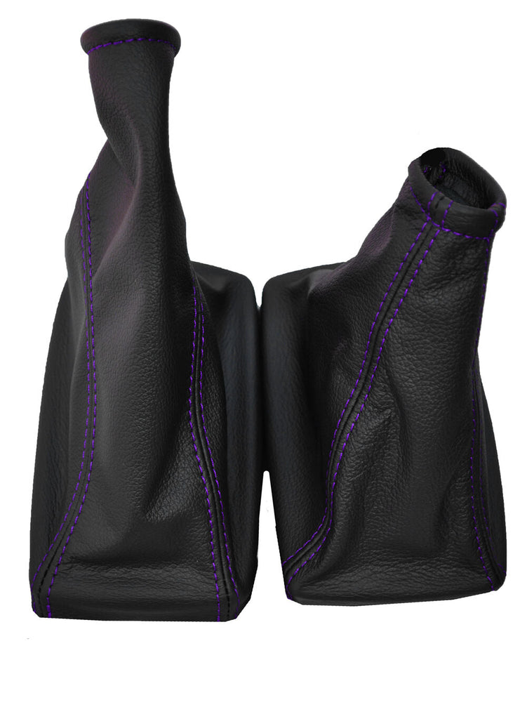 PURPLE STITCH FITS VAUXHALL CORSA C COMBO BARINA XC GEAR & HANDBRAKE GAITER SET