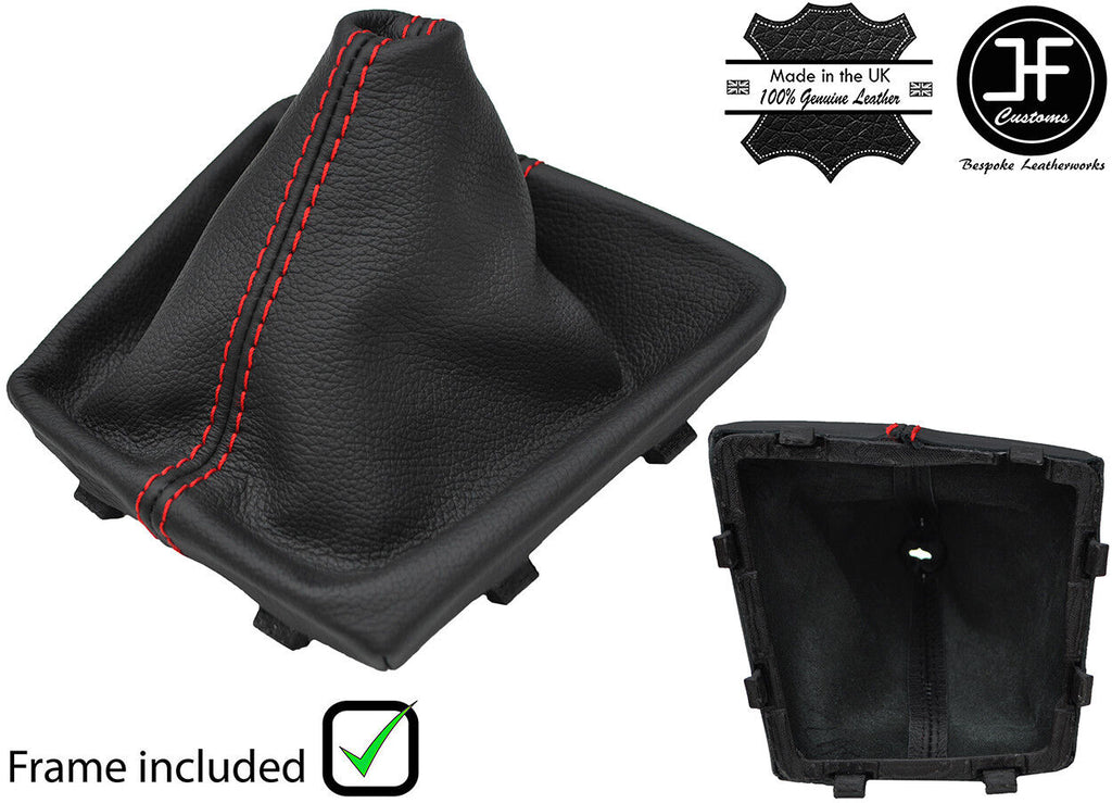 RED STITCH LEATHER  GEAR GAITER+PLASTIC FRAME FOR SEAT LEON MK3 FL 17-18