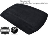 BLACK STITCHING REAL SUEDE ARMREST LID COVER FITS FORD S MAX S-MAX 2015-2018