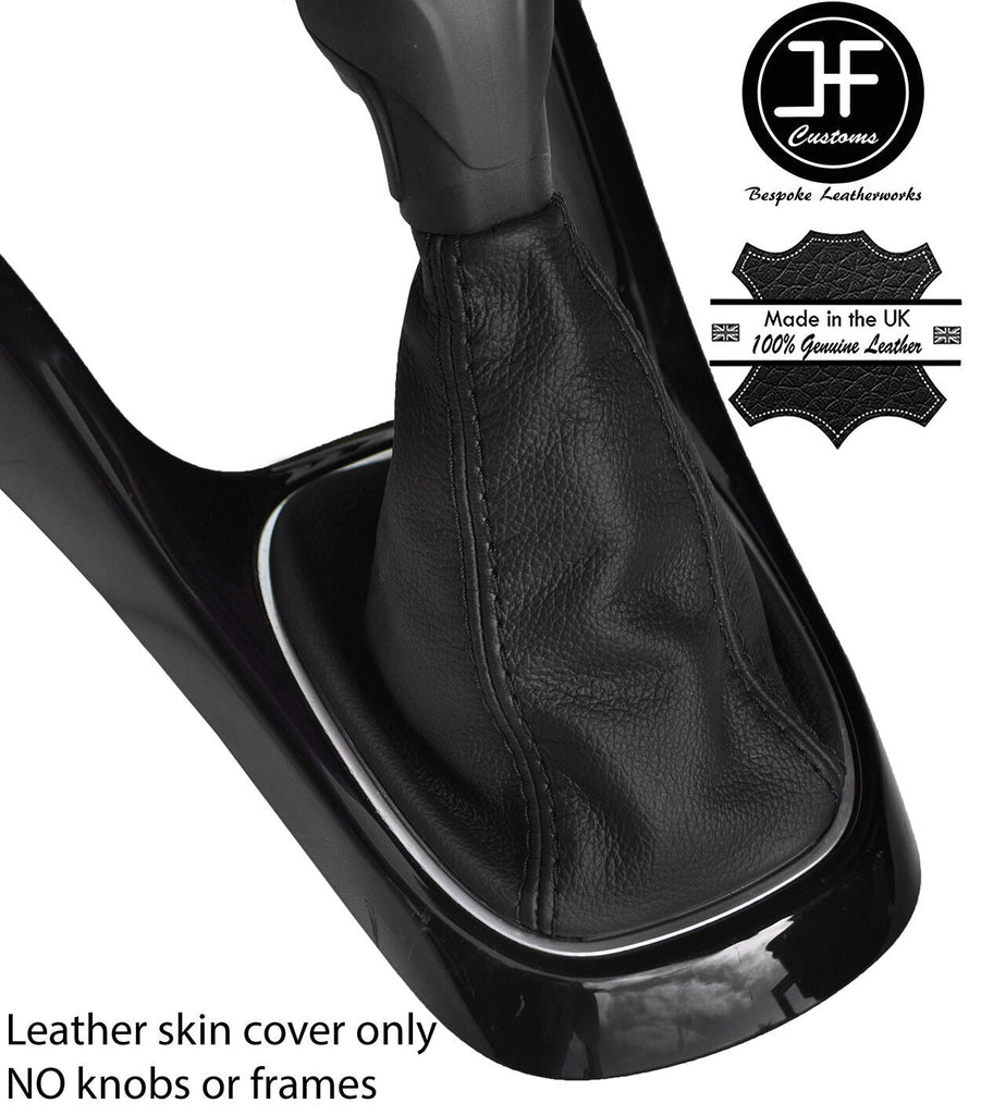 BLACK STITCH TOP GRAIN LEATHER MANUAL GEAR GAITER FOR VAUXHALL OPEL ADAM 12-18