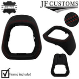 D RED STITCH LEATHER GEAR SURROUND COVER + PLASTIC FRAME FOR HYUNDAI I10 13-17