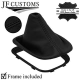 BLACK STITCHING LEATHER MANUAL GEAR GAITER + FRAME FITS CITROEN DS4 2010-2015