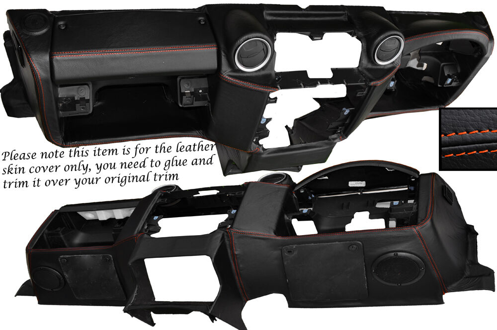ORANGE STITCH DASH DASHBOARD LEATHER SKIN COVER FITS LAND ROVER DEFENDER 07-14