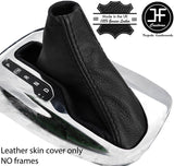 BLACK & BLACK REAL LEATHER AUTOMATIC GEAR GAITER FOR VAUXHALL INSIGNIA 08-16