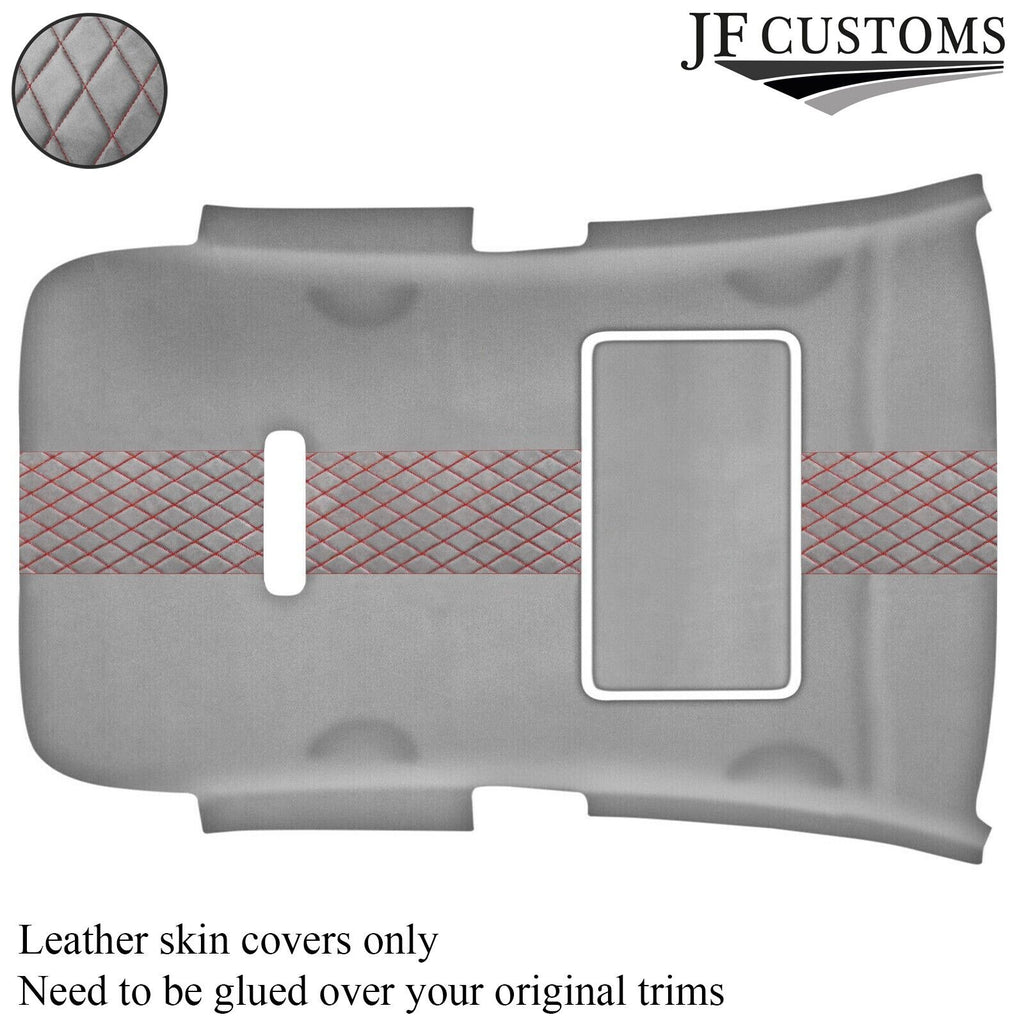 DSG2 RED STITCH L GREY LUXE SUEDE SUNROOF HEADLINER COVER FOR GOLF MK6 09-14