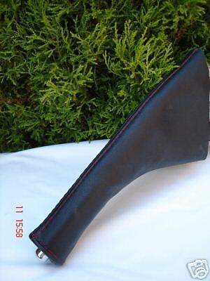 FITS MAZDA MX3 BLACK LEATHER HANDBRAKE GAITER RED STITCH CUSTOM NEW MADE IN UK