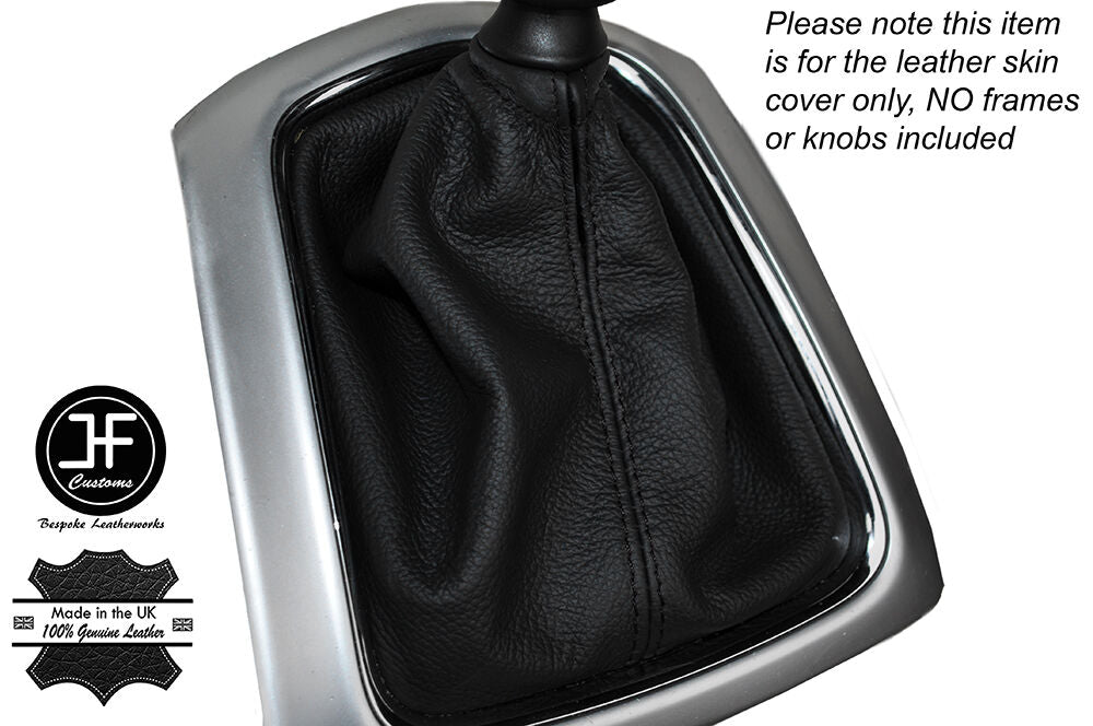 BLACK STITCH MANUAL LEATHER GEAR GAITER FITS NISSAN QASHQAI J11 2013-2016