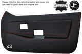 RED STITCH 2X FRONT FULL DOOR CARD LEATHER COVERS FITS LOTUS ELITE ECLAT S1