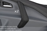BLACK STITCH 2X FRONT FULL DOOR HANDLE SKIN COVERS FITS FORD TRANSIT MK8 2014+