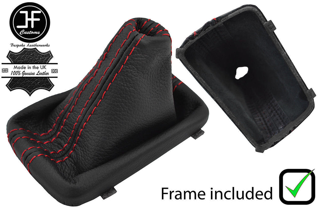 RED STITCH LEATHER AUTOMATIC DSG GAITER+PLASTIC FRAME FOR VW PASSAT B6 06-10