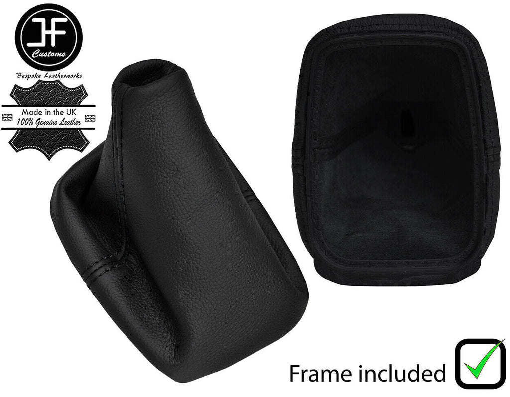 BLACK STITCH REAL LEATHER GEAR GAITER+PLASTIC FRAME FITS VW GOLF 4 MK4 IV 98-05