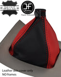 BLACK & RED TOP GRAIN REAL LEATHER GEAR GAITER FOR ALFA ROMEO 159 05-2011