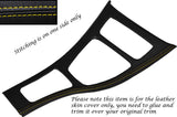 YELLOW STITCH CENTRE CONSOLE TRIM LEATHER COVER FITS BMW E90 E91 E92 2006-2011