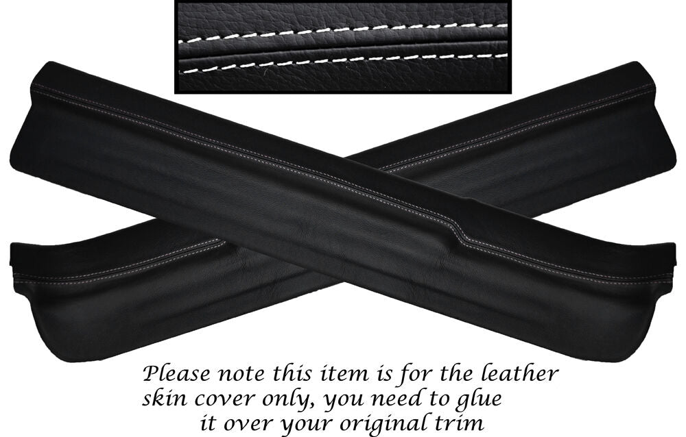 WHITE STITCH 2X DOOR SILL TRIM SKIN COVERS FITS TOYOTA MR2 MK3 2000-2007