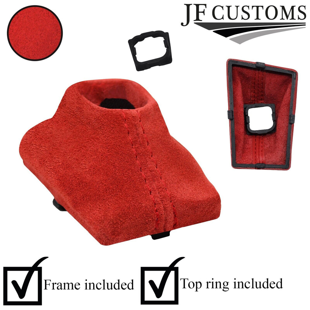 RED SUEDE AUTOMATIC GEAR GAITER+PLASTIC FRAME FOR AUDI A7 18-22 CUSTOM NEW