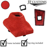 RED SUEDE AUTOMATIC GEAR GAITER+PLASTIC FRAME FOR AUDI A7 18-22 CUSTOM NEW
