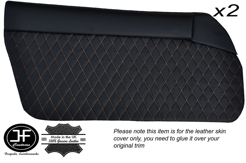 TAN DIAMOND ST 2X DOOR CARD LEATHER COVERS FITS MAZDA MX5 MK1 MIATA JDM 89-97