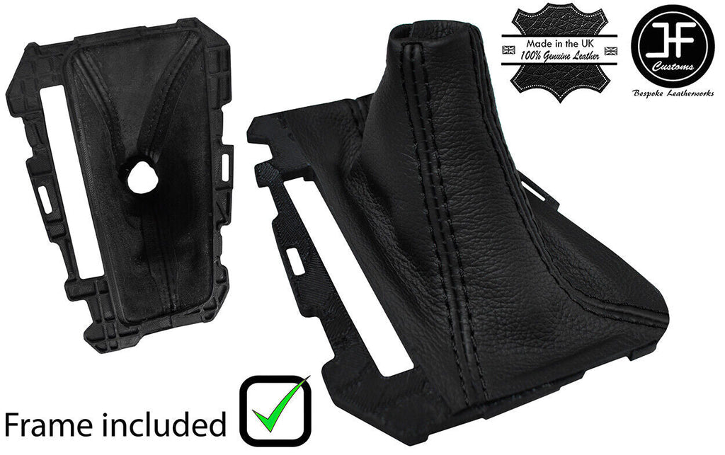 BLACK STITCH LEATHER AUTOMATIC GEAR GAITER+PLASTIC FRAME FITS FORD FOCUS 11-15