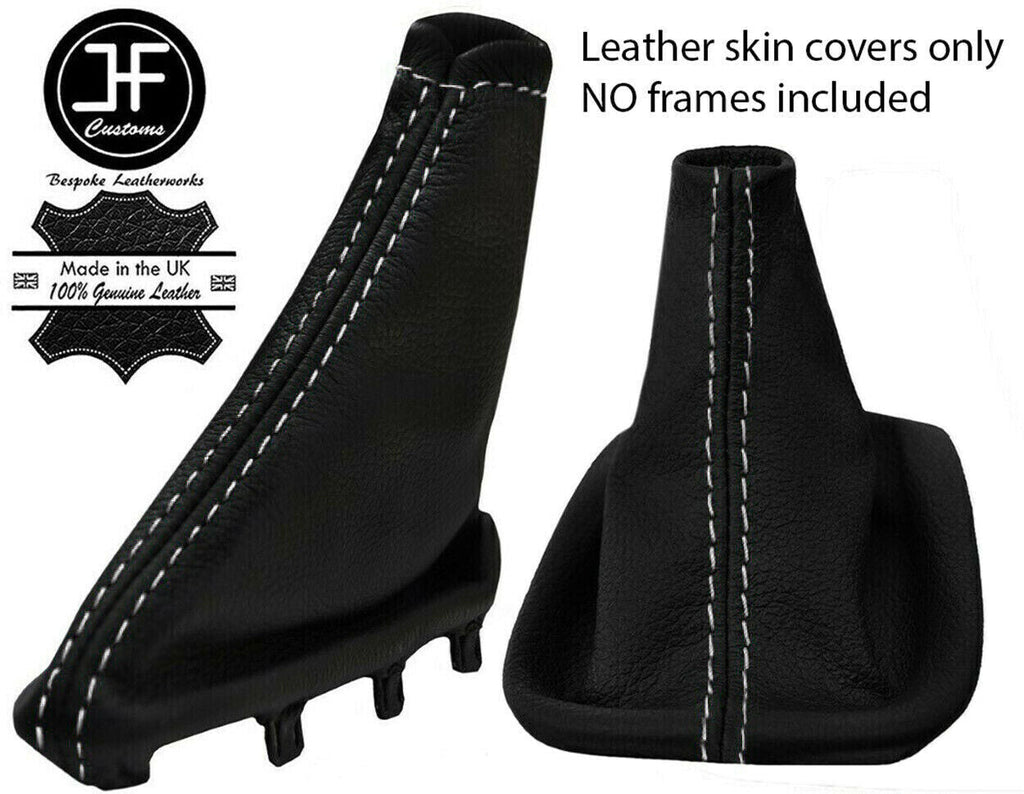 WHITE STITCH MANUAL LEATHER GEAR HANDBRAKE GAITER FOR VOLVO C30 S40 V50 04-2013