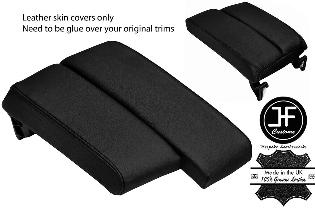BLACK STITCH SPLIT SLIDING ARMREST LID LEATHER COVERS FOR BMW E90 E91 E92 E93