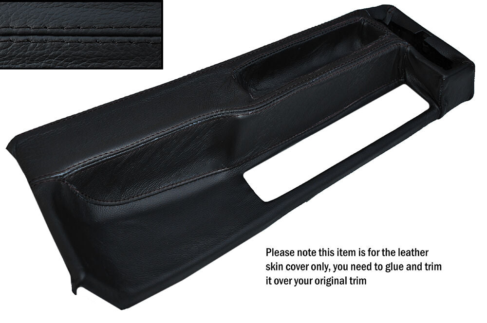 BLACK STITCHING CENTRE CONSOLE LEATHER SKIN COVER FITS BMW 3 SERIES E30 84-91