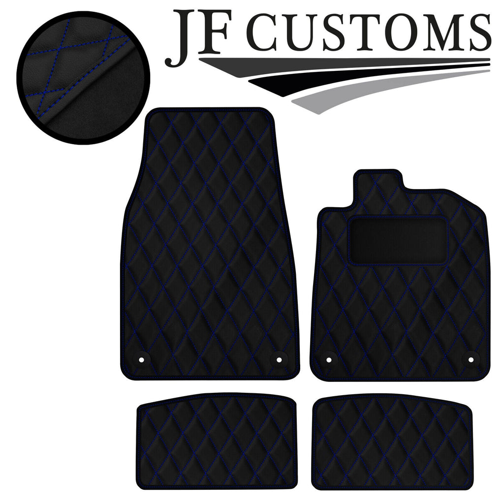 BLUE DIAMOND STITCH VINYL 4XTAILORED FLOOR CARPET FOR PORSCHE TAYCAN 19-21 JF1