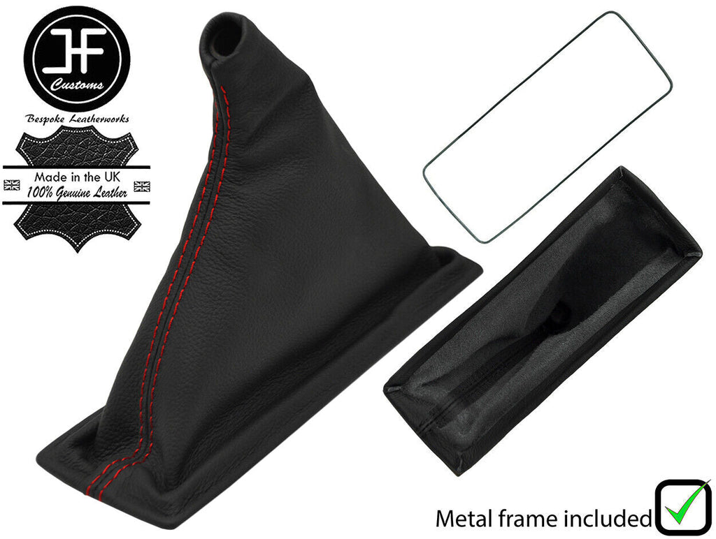 RED STITCH LEATHER HI LOW GAITER + PLASTIC FRAME FOR NISSAN TERRANO II 93-06