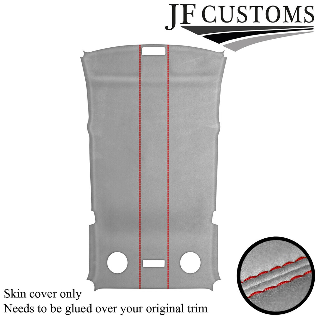 RED STITCH L GREY SUEDE ROOF HEADLINER COVER FOR BMW 3 SERIES E36 90-99 TOURING