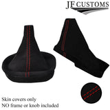RED STITCH SUEDE GEAR + HANDBRAKE GAITER SET COVERS FOR CORVETTE C5 97-04
