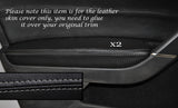 GREY STITCH 2X FRONT DOOR ARMREST SKIN COVERS FITS VW GOLF MK7 VII JETTA 13+