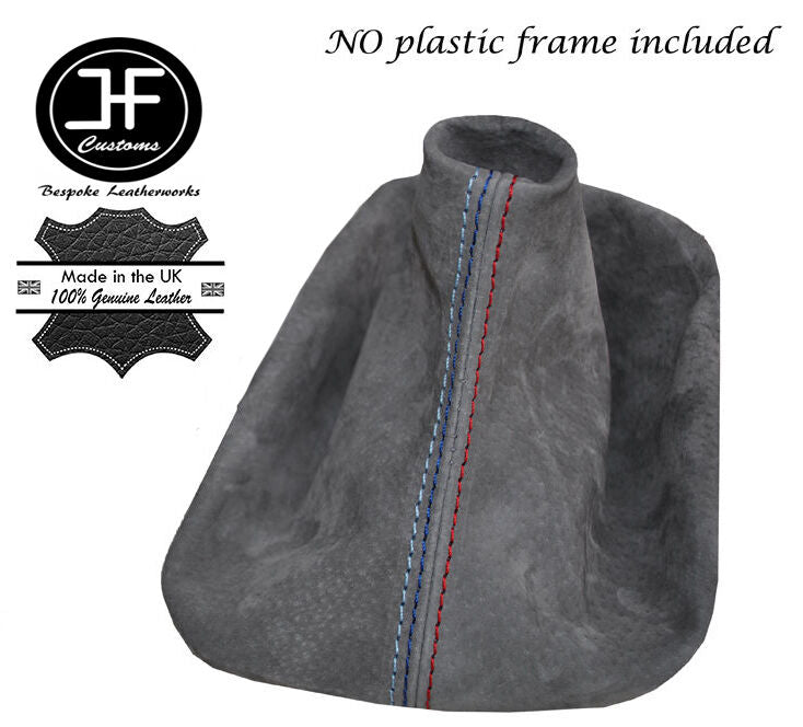 GRAPHITE SUEDE TRI STITCH AUTO GEAR GAITER FITS BMW 3 SERIES E90 E91 E92 E93