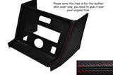 RED STITCHING CENTRE CONSOLE RADIO SURROUND LEATHER COVER FITS MG MGB STYLE 2