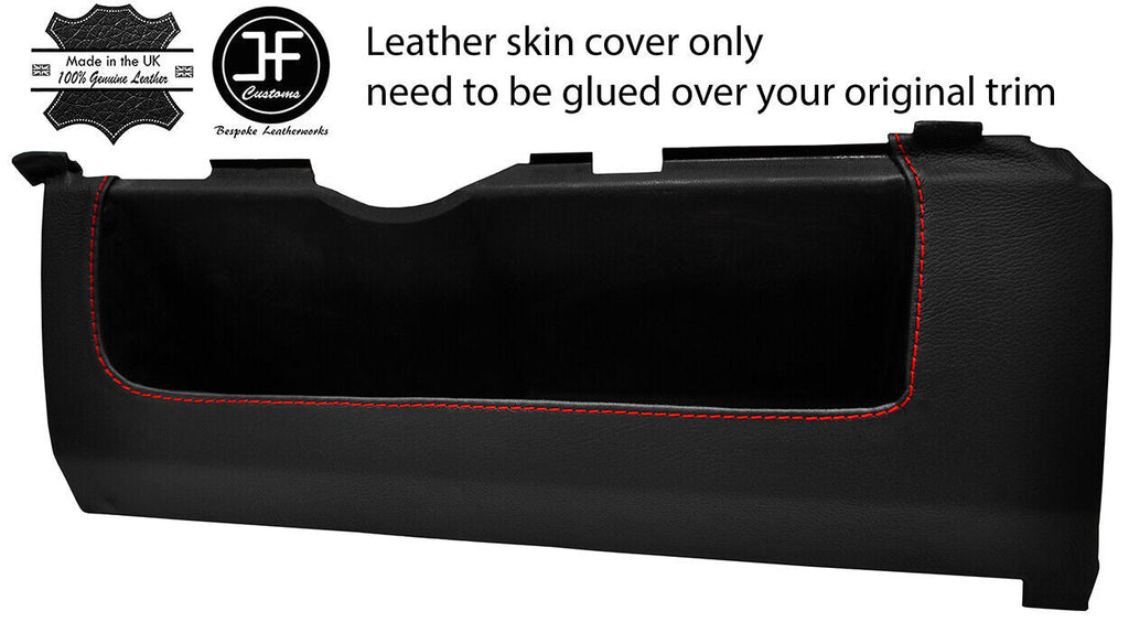 RED STITCH UNDER DASH TRAY POCKET LEATHER COVER FOR VW GOLF MK1 CABRIO