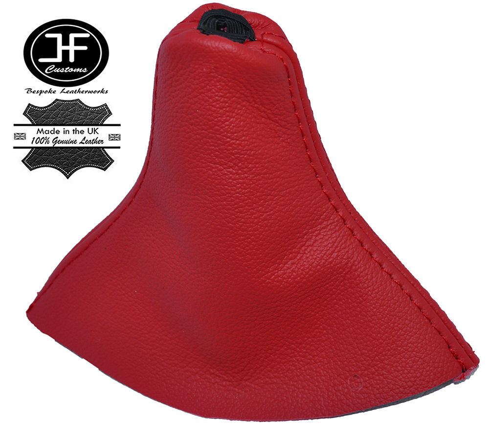 RED LEATHER MANUAL GEAR GAITER FOR FORD FIESTA MK6 FUSION 2002-2008 CUSTOM NEW