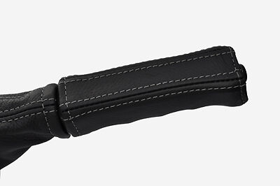 grey stitch FITS LAND ROVER DEFENDER LEATHER HANDBRAKE HANDLE COVER ONLY