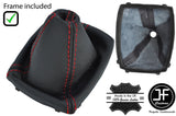 RED STITCH 6 SPEED LEATHER GEAR GAITER + PLASTIC FRAME FOR FORD C MAX 07-10